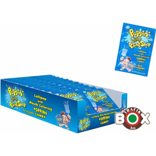 Poppin Lolly pop pattogós cukorka 18,5g (Málna) 24db/doboz