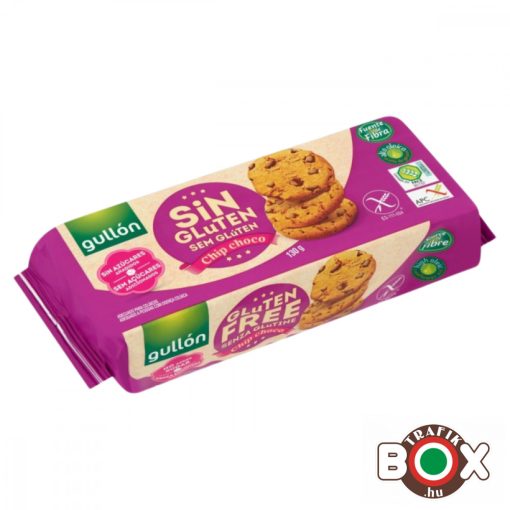 Gullon Chip choco gluténmentes keksz hozzáadott cukor nélkül 130 g 