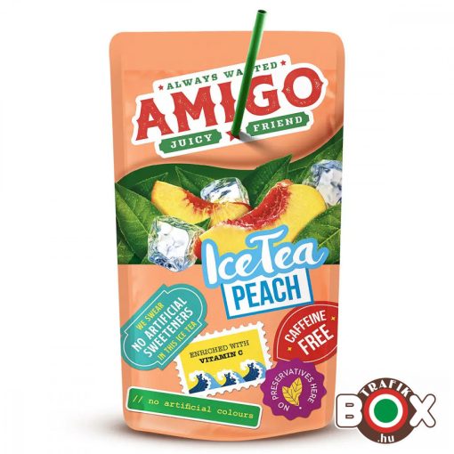 Amigó ice-tea barack ital, szívószálas 200 ml