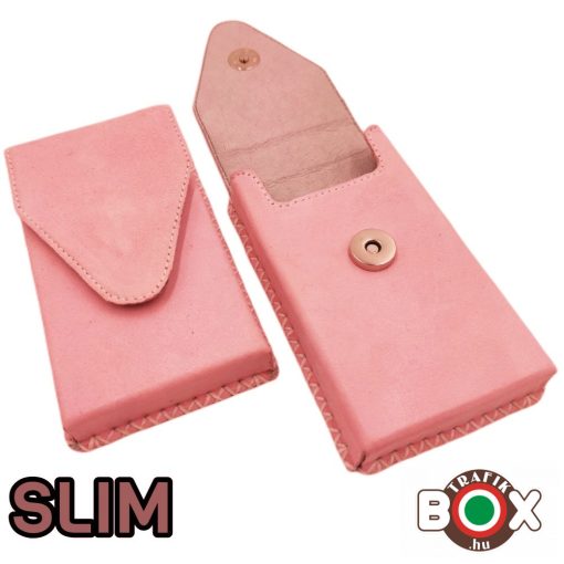 Valódi Bőr Cigaretta tartó Slim (Kézzel készített) pink 0103