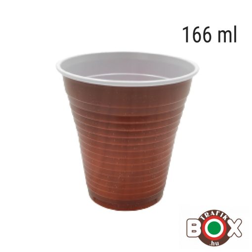 166 ml barna színű műanyag pohár 50 db-os