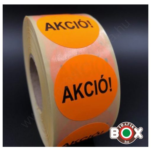 Körcimke 35mm fluo Narancs színben AKCIÓ felirattal 2000 db/tekercs