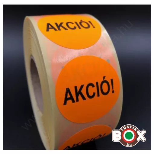 Körcimke 35mm fluo Narancs színben AKCIÓ felirattal 2000 db/tekercs