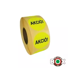   Körcimke 35 mm fluo Citrom színben AKCIÓ felirattal 1000 db/tekercs
