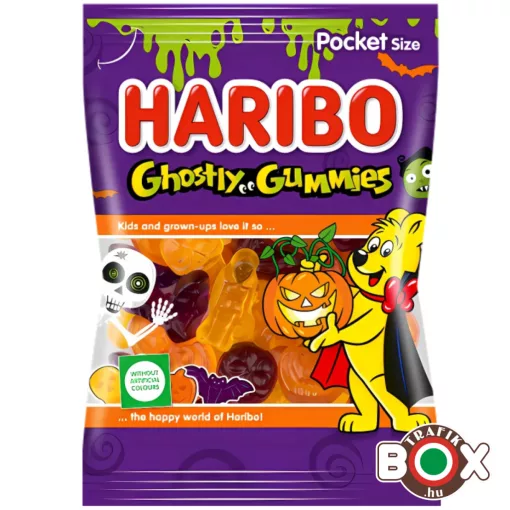 HARIBO GHOSTLY GUMMIES gyümölcsízű gumicukorka 80g