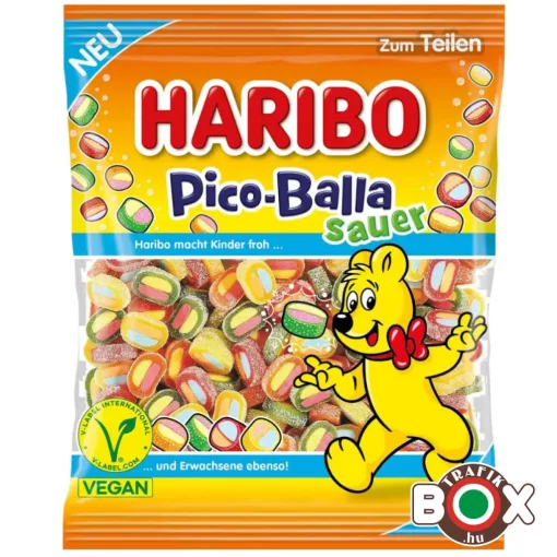 HARIBO Pico Balla Sour gyümölcsízű gumicukorka 80g