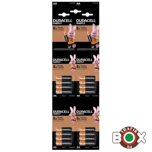 DURACELL SIMPLY AA BASIC CERUZAELEM 4×4 DB/LEVÉL