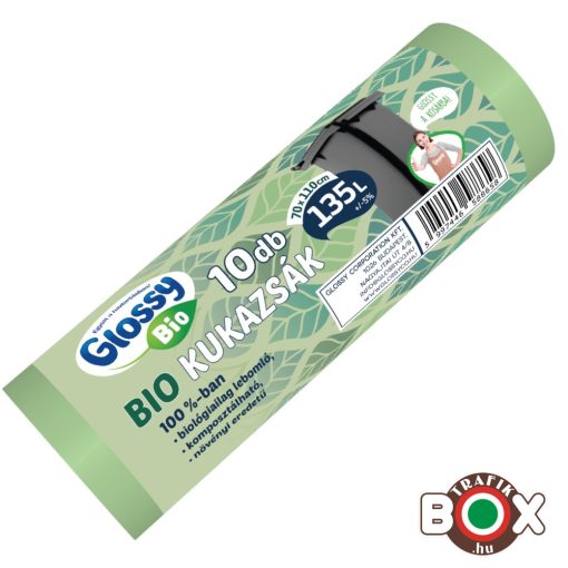 Glossy BIO Kukazsák 135 Liter  PLA 100% LEBOMLÓ, Komposztálható 10*110 cm 10 darab