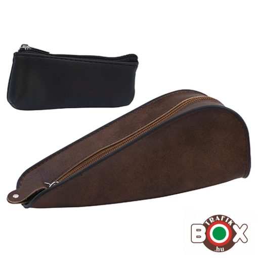 Pipatartó, sötétbarna, bőr 19x7x6 cm 17057
