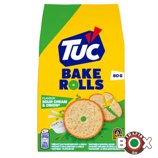 TUC Bake Rolls Hagymás - tejfölös ízű kétszersült 80g