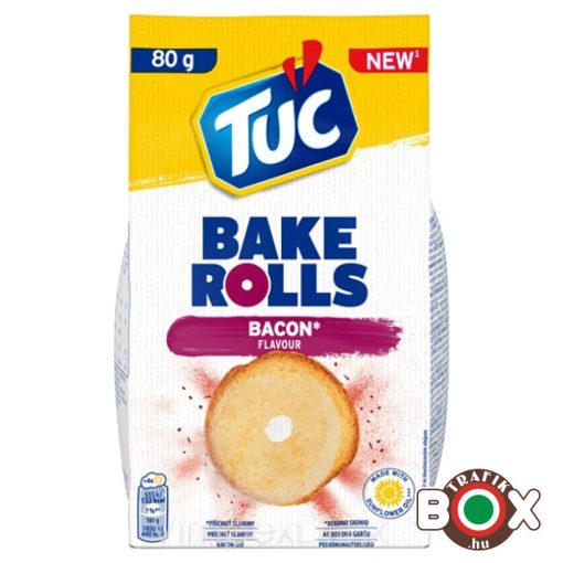TUC Bake Rolls Bacon ízű kétszersült 80g