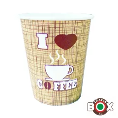 Papírpohár Cappucinós I love coffee Design 180ml 50 db-os