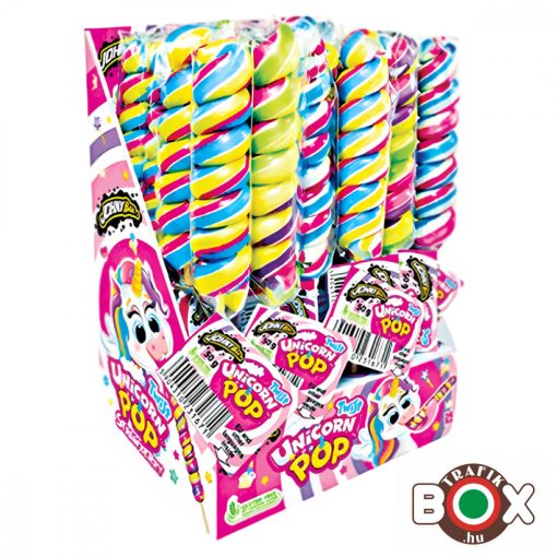 Johny Bee Pop UNICORN TWIST, eper ízű nyalóka 50g
