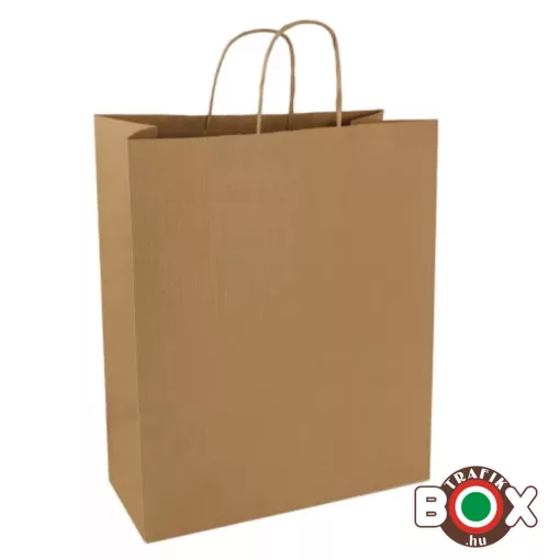 Papírtáska sodrott füles barna KRAFT (26x12x35 cm) 