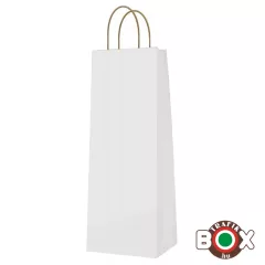   Dísztasak Boros, Sodrott füles fehér kraft, 14x36x8 cm - 345105