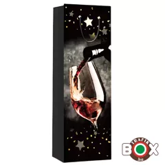   Dísztasak, italos fekete Rosé bor és csillag 36 x 12 x 9 cm 370214
