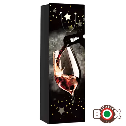 Dísztasak, italos fekete Rosé bor és csillag 36 x 12 x 9 cm 370214