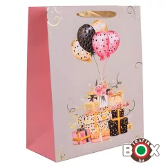 Dísztasak Ajándékok+Lufik 18x23 cm 370534