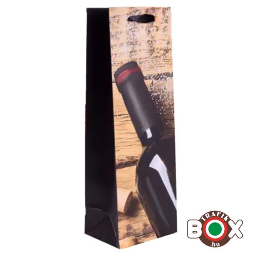 Dísztasak italos Boros Üveg bor+dugó  36*12*9 cm 370625