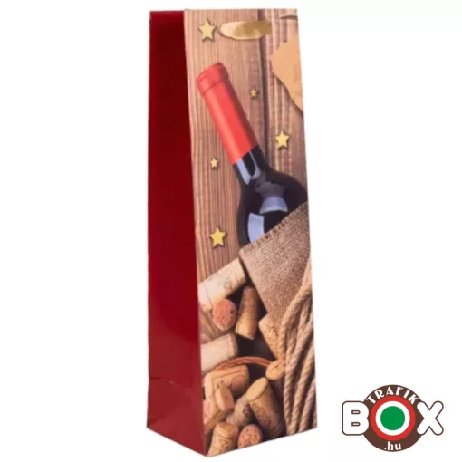 Dísztasak italos Boros Parafadugók+Bor  36*12*9 cm 370630