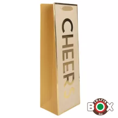 Dísztasak italos Arany Cheers felirat 36*12*9 cm 370818