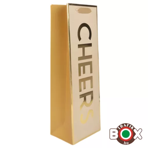 Dísztasak italos Arany Cheers felirat 36*12*9 cm 370818