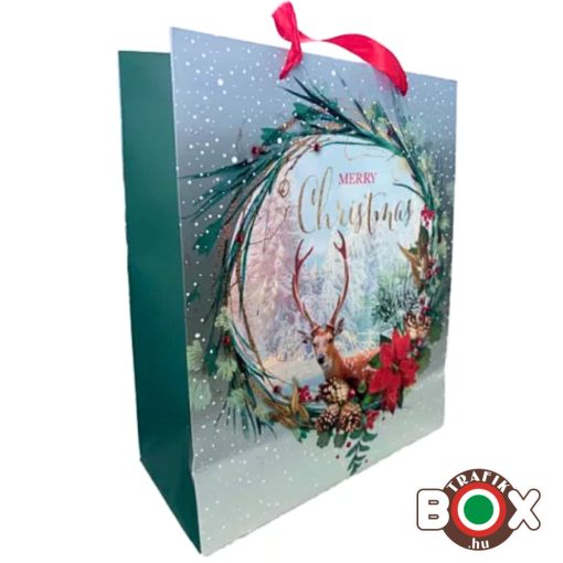 Dísztasak Adventi Koszorú+Szarvas 18x23 cm 370947