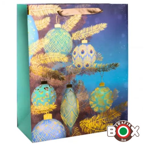 Dísztasak L Türkiz/kék díszek 26*32 371102