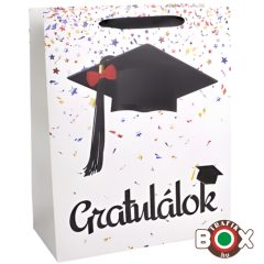 Dísztasak L Gratuláció, ballagásos sapi 26*32 cm 371368