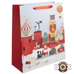 Dísztasak L Diótörő+Vasút 26*32 cm 371860