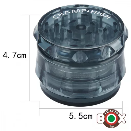 Dohányőrlő Champ High hordó alakú műanyag 4 részes 6.3 cm 40506156