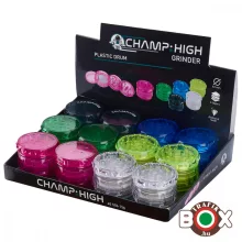 Dohányőrlő Champ High hordó alakú műanyag 4 részes 6.3 cm 40506156