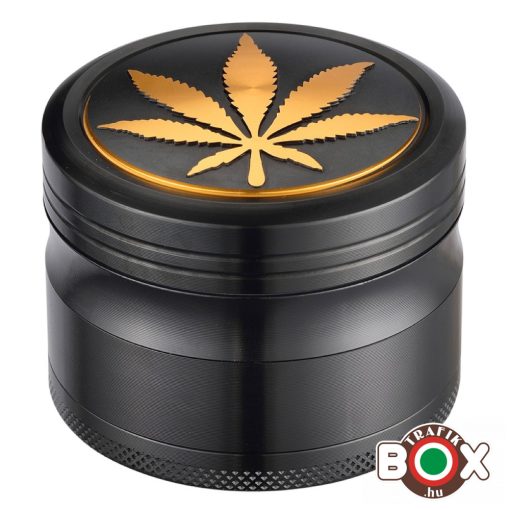 Dohányőrlő Champ High Arany dombor Cannabis 4 részes 6.3 cm 40506166