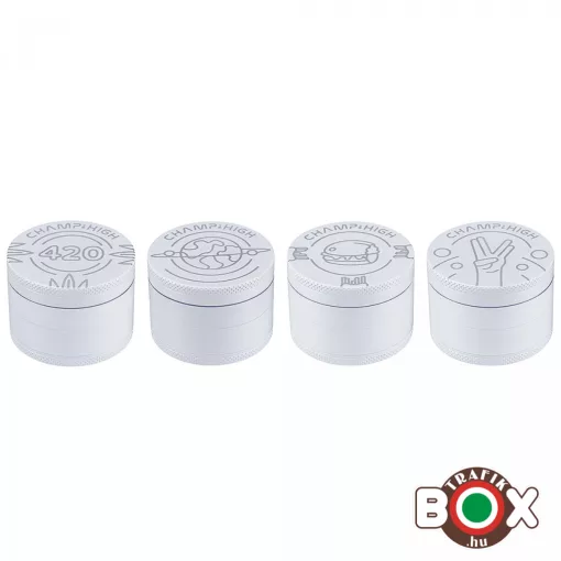 Dohányőrlő Champ High Fém, Fehér Design, 4 részes 5 cm 40506210