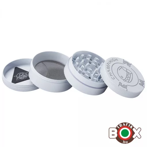 Dohányőrlő Champ High Fém, Fehér Design, 4 részes 5 cm 40506210