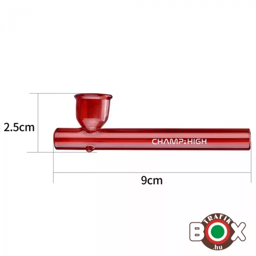 Üvegpipa CHAMP 9 cm, bliszterezett szett Őrlő, Pipa, Szűrő 40506214
