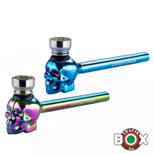 Üvegpipa CHAMP RAINBOW Koponya 13 cm, bliszterezett szett + Szűrő 40506216