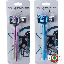 Üvegpipa CHAMP RAINBOW Koponya 13 cm, bliszterezett szett + Szűrő 40506216