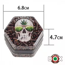 Dohányőrlő CHAMP HIGH Cannabis - Koponyák 4 részes, 6,8 x 4,7 cm 40506247
