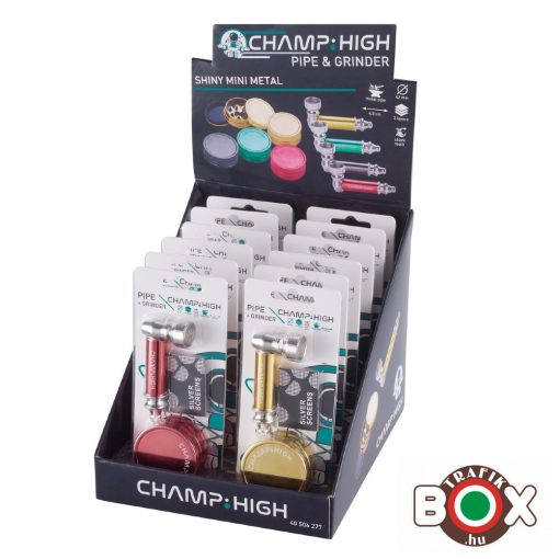 Fémpipa CHAMP HIGH 6,5 cm + fém őrlő 4,2 cm, 3 részes, bliszterezett 40506277