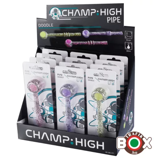 CHAMP HIGH Doodle bliszterezett üvegpipa 13 cm 40506371