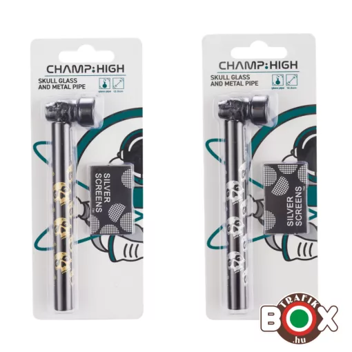 Üvegpipa CHAMP HIGH Koponya mintás 12.5 cm bliszterezett 40506422