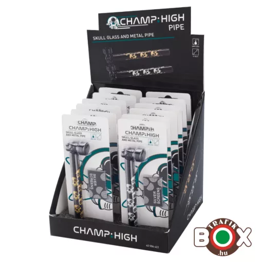 Üvegpipa CHAMP HIGH Koponya mintás 12.5 cm bliszterezett 40506422