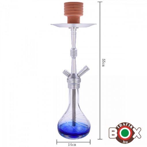 Vízipipa CHAMP AL MALIK, Prémium Gyorscsatlakozós Rendszer, Mosható Csöves, Oulmes 55 cm Kék 40508044