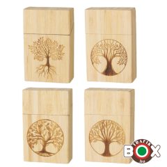   Cigarettatartó CHAMP Click Box, Fából készült bevonattal, Életfa motívummal 40519117