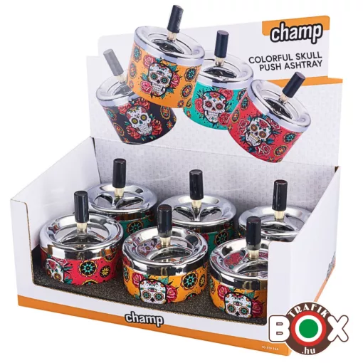 Hamuzó CHAMP bepörgetős színes koponyák 9,2 x 12,3 cm 40519164