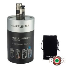 Öngyújtó SILVER MATCH HELSINKI elektromos, tripla Jet lángú 40674362
