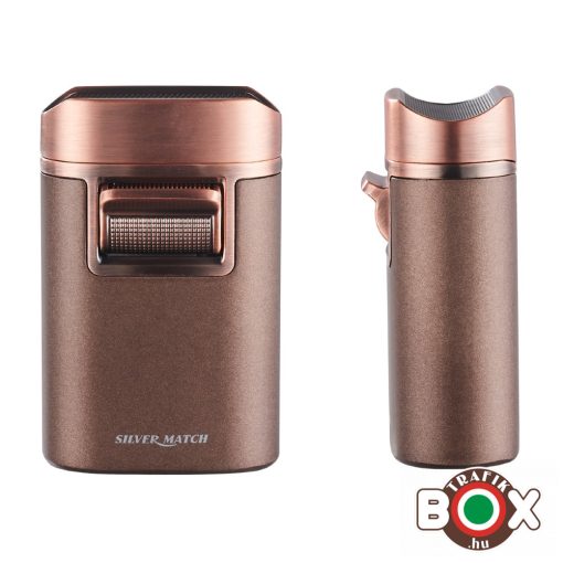 SILVER MATCH MONACO Szivargyújtó, szivartartós, fém, 4 jet lánggal, díszdobozban 40674372