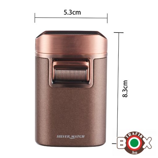 SILVER MATCH MONACO Szivargyújtó, szivartartós, fém, 4 jet lánggal, díszdobozban 40674372