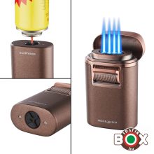 SILVER MATCH MONACO Szivargyújtó, szivartartós, fém, 4 jet lánggal, díszdobozban 40674372